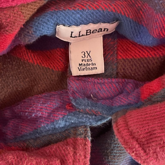 Women’s Scotch L.L. Bean flannel plus size 3x red neon olive green - Picture 5 of 6